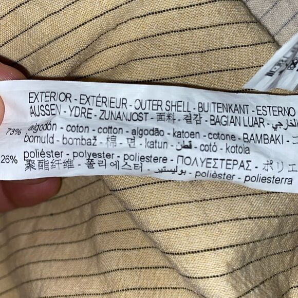 Zara Taupe ruched striped mini skirt size Small - Picture 9 of 11